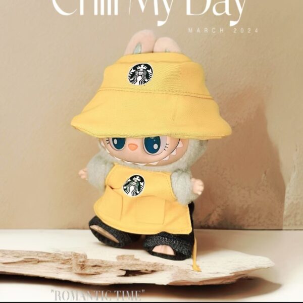 Yellow Starbucks Work Clothes Three-Piece Set