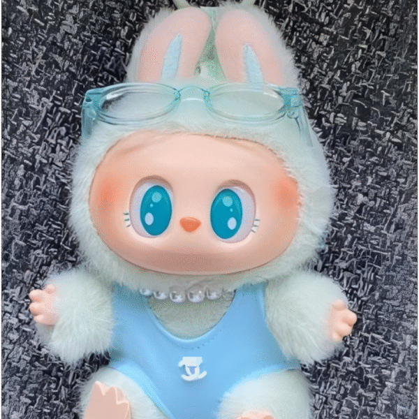 Blue Swimsuit Set (3pcs: Swimsuit + Glasses + Necklace)