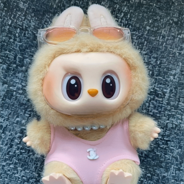 Pink Swimsuit Set (3pcs: Swimsuit + Glasses + Necklace)