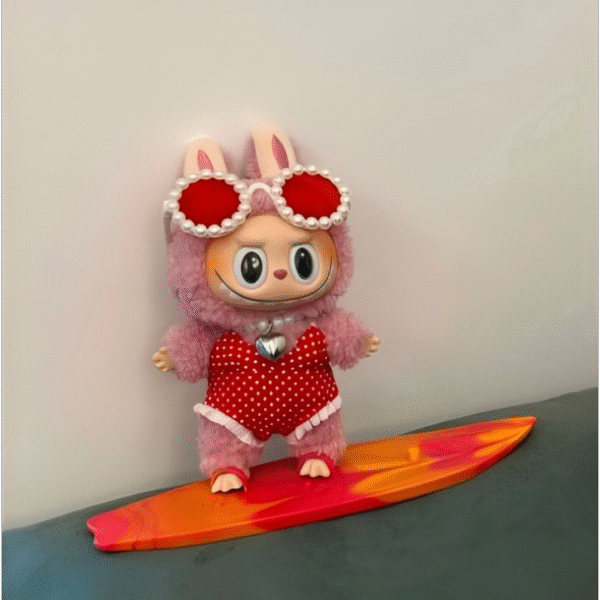 Red Surf Set (4pcs: Swimsuit + Surfboard + Glasses + Necklace)