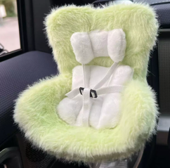 Green -Kawaii Labubu Car Doll Safety Seat