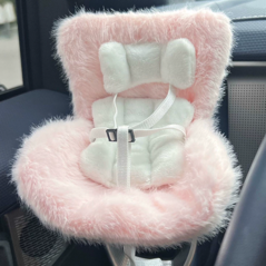 Pink -Kawaii Labubu Car Doll Safety Seat
