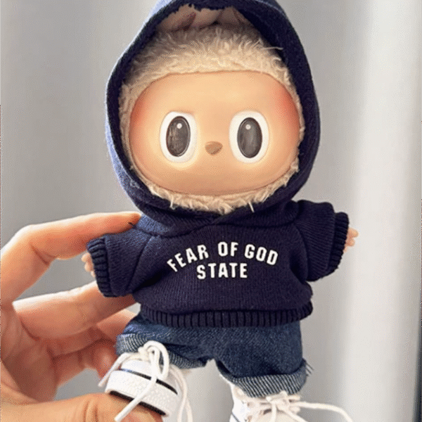 White Canvas Shoes + Dark Blue Hooded Sweater Set