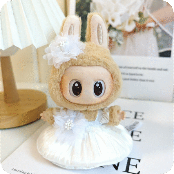 Champagne Bud Skirt + White Pearl Hair Accessories