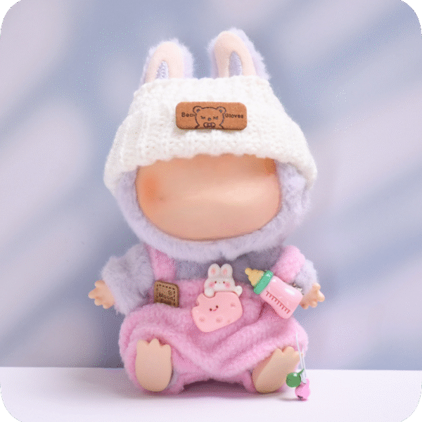 Labubu Bib Suit Purple (Bib + Camera + Hat)