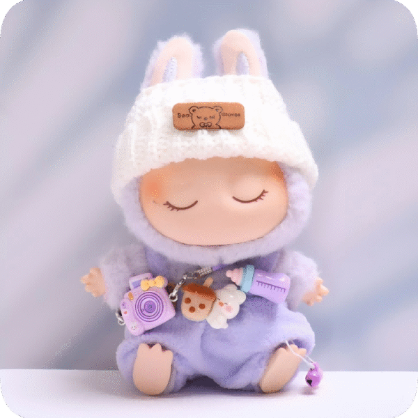 Labubu Bib Suit Blue (Bib + Camera + Hat)