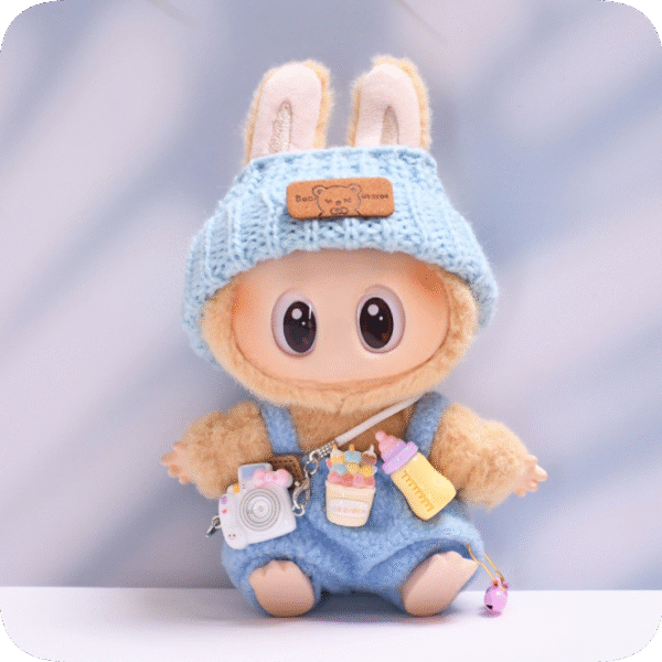 Labubu Bib Suit Coffee (Bib + Camera + Hat)