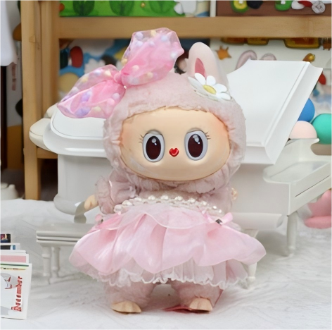 Colorful (Pink) Two-Piece Suit(Dress+ Head Flower)