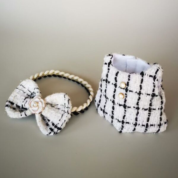 Ch*Nnel White Plaid Two-Piece Suit