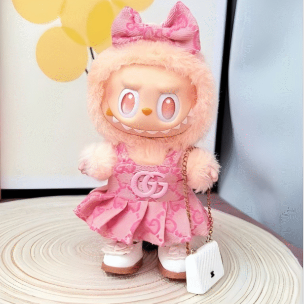 Pink Bow + Dress + White Shoes + White C Bag