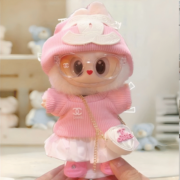 [Doll not included] Chanel Pink and White Dress Set