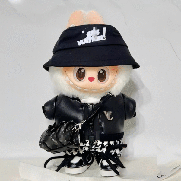 Full Set (Logo Bucket Hat + Leather Jacket + Shorts + Shoes + Bag)