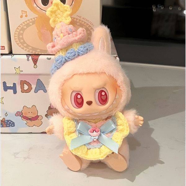 Mini Yellow And Blue Hat + Bow Bib